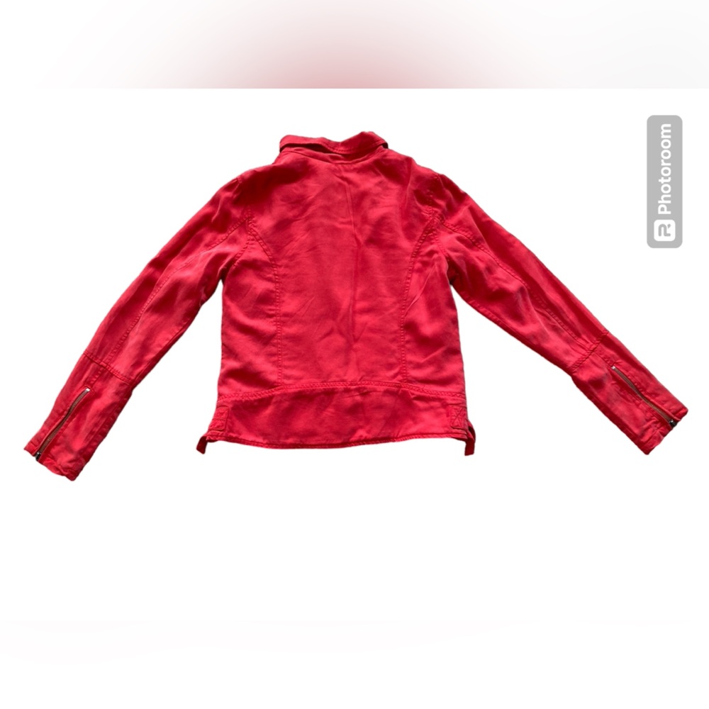 Max Jeans Red Moto Jacket. Size Medium. - Picture 2 of 14